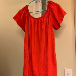 ASOS off the shoulder red dress